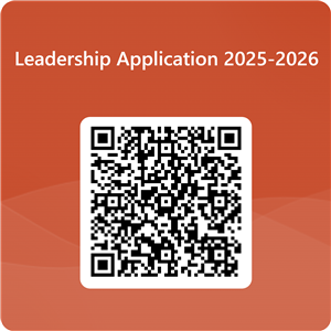 QR code in orange for people to sign up for leadership class